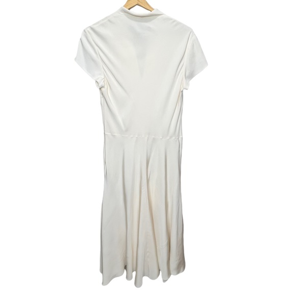 Ralph Lauren Collection Purple Label Cream Silk Fluted Dress Size 12 - Picture 3 of 12